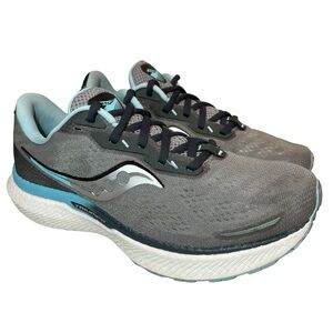 Saucony Womens Triumph 19 S10678-20 Gray Blue Running Shoes Sneakers Size 10